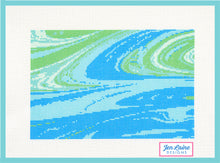 Load image into Gallery viewer, Ocean Blues Marbled Canvas