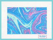 Load image into Gallery viewer, Blue and Pink Swirl Marbled Canvas

