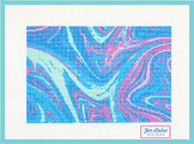Load image into Gallery viewer, Blue and Pink Swirl Marbled Canvas