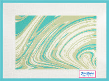 Load image into Gallery viewer, Teal and Cream Shell Marbled Canvas
