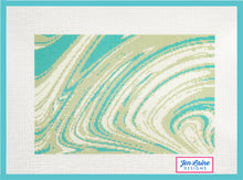 Load image into Gallery viewer, Teal and Cream Shell Marbled Canvas
