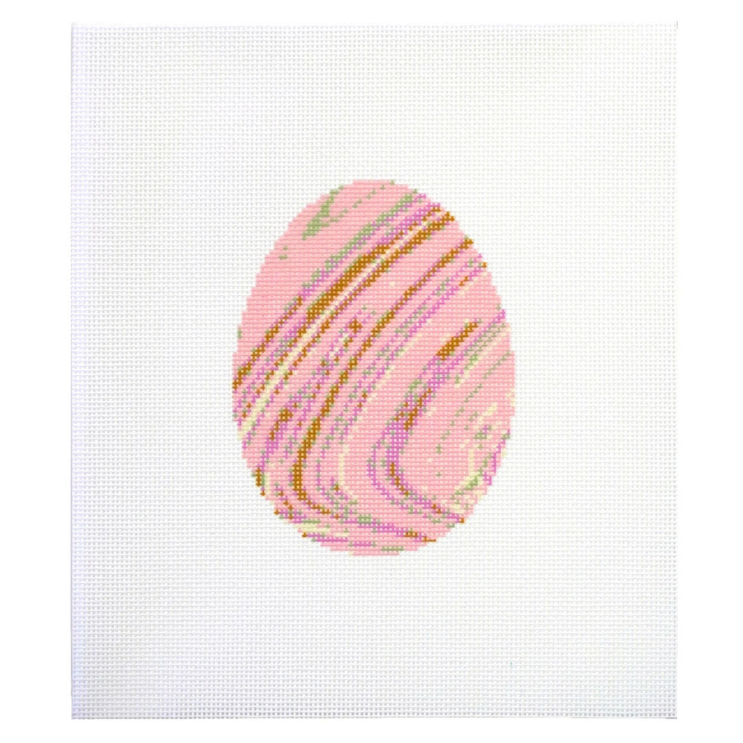 Marbled Egg Needlepoint Canvas - Pink Shell