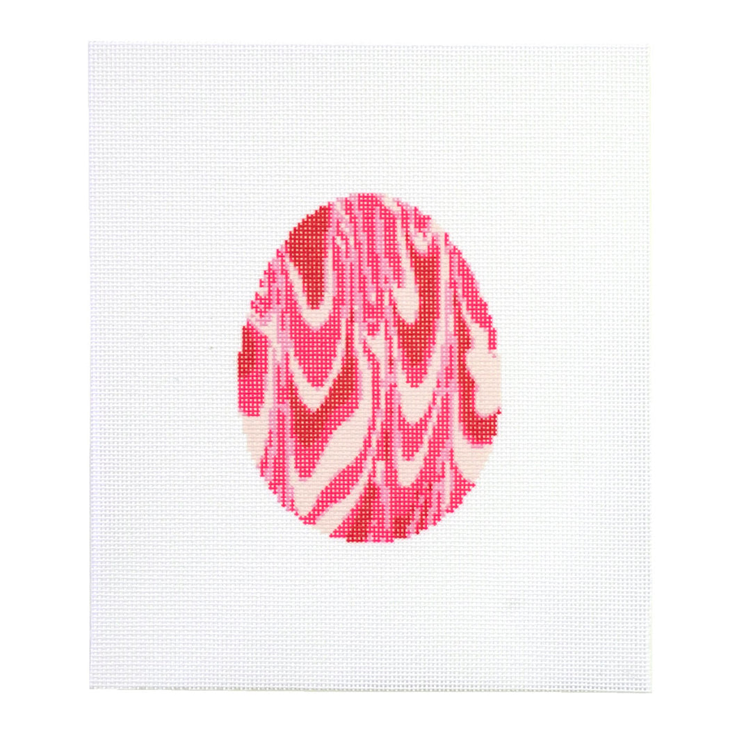 Marbled Egg Needlepoint Canvas - Melted Lipstick