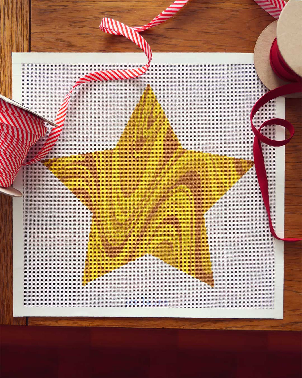 Tree Topper Star in Gold Marble